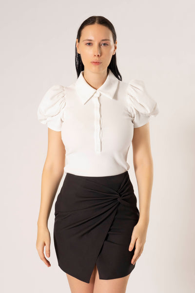 Carla Asymmetrical Knotted Mini Skirt