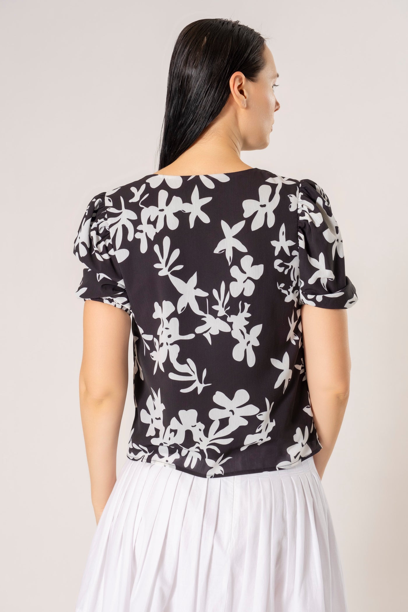 SHERYL ABSTRACT FLORAL TOP