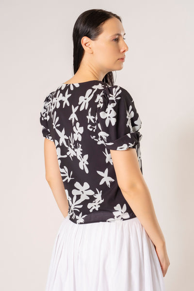 SHERYL ABSTRACT FLORAL TOP