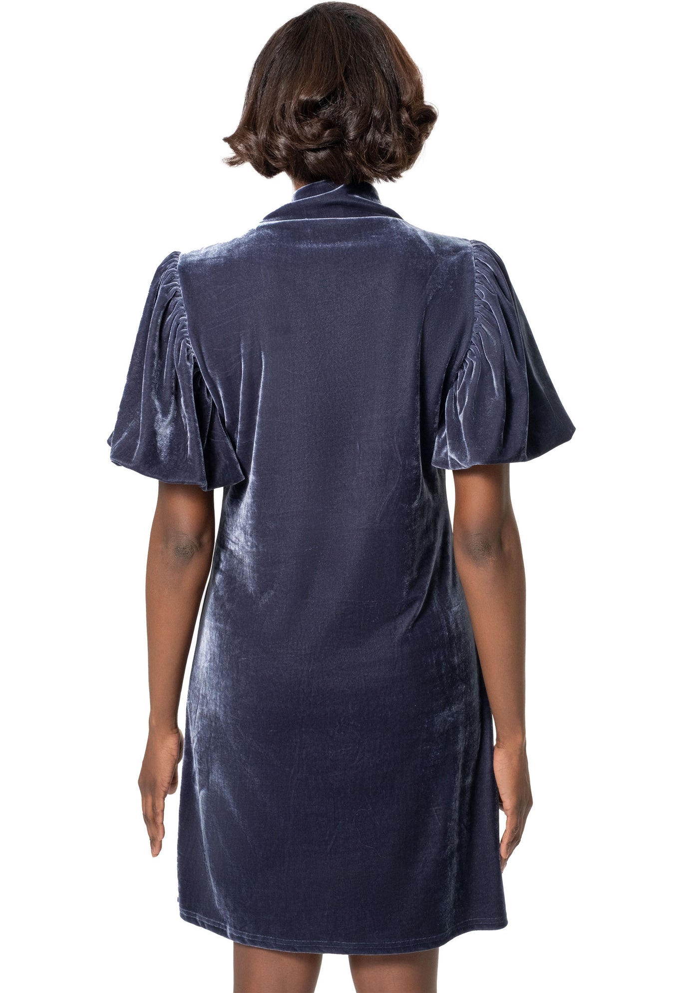 VELVET MOCKNECK DRESS