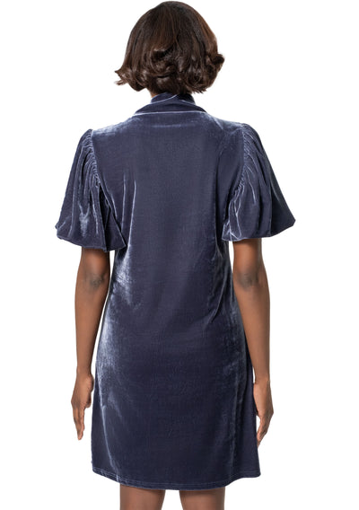 VELVET MOCKNECK DRESS