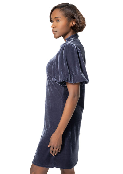 VELVET MOCKNECK DRESS