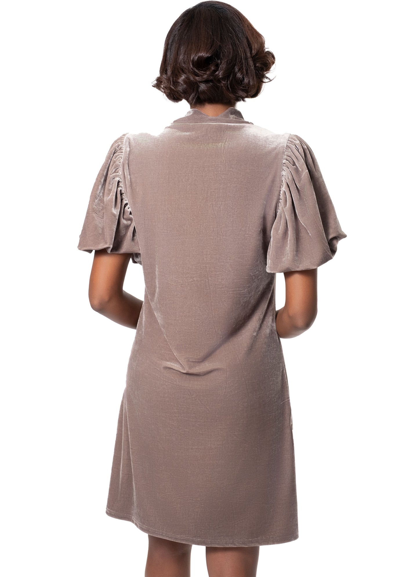 VELVET MOCKNECK DRESS