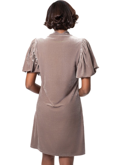 VELVET MOCKNECK DRESS