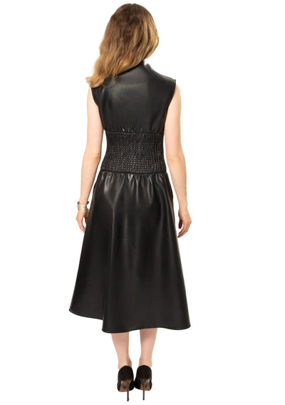 FAUX LEATHER ZIP DRESS