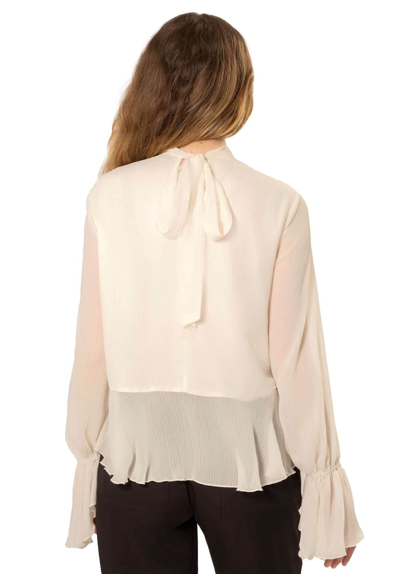 RUFFLE TRIM BLOUSE