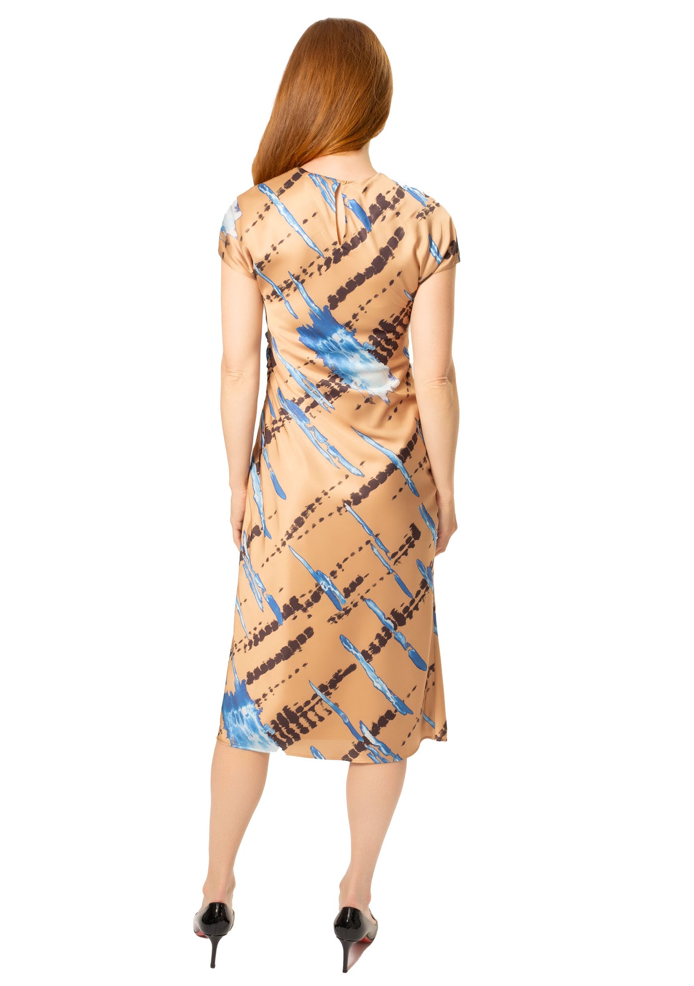 AVERY DRAPED PRINTED DRESS