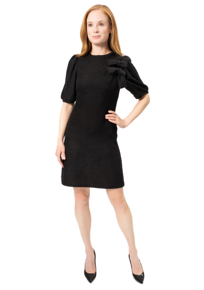 DOUBLE BOW KNIT DRESS