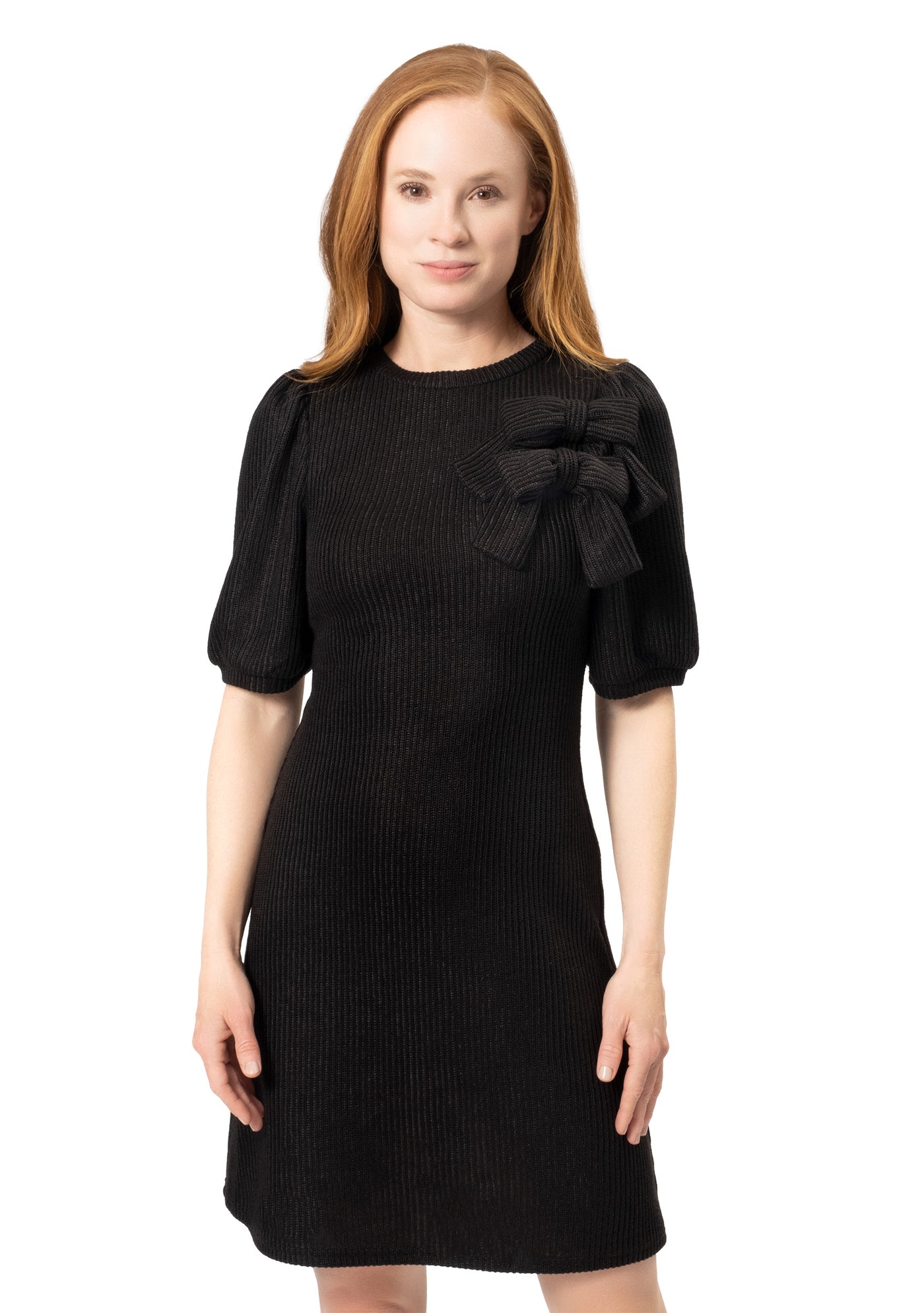 DOUBLE BOW KNIT DRESS