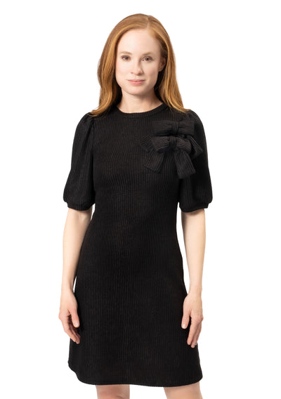 DOUBLE BOW KNIT DRESS