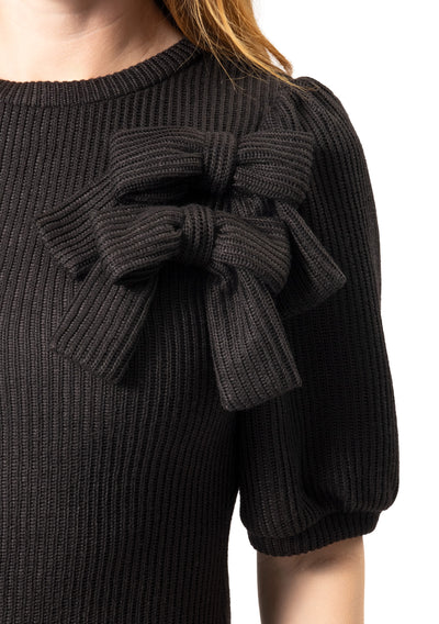 DOUBLE BOW KNIT DRESS