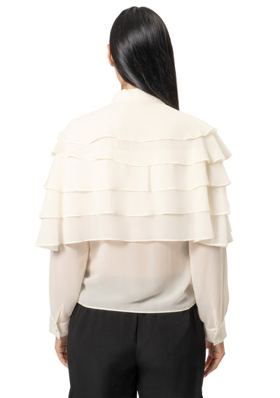 RUFFLE LONG SLEEVE BLOUSE
