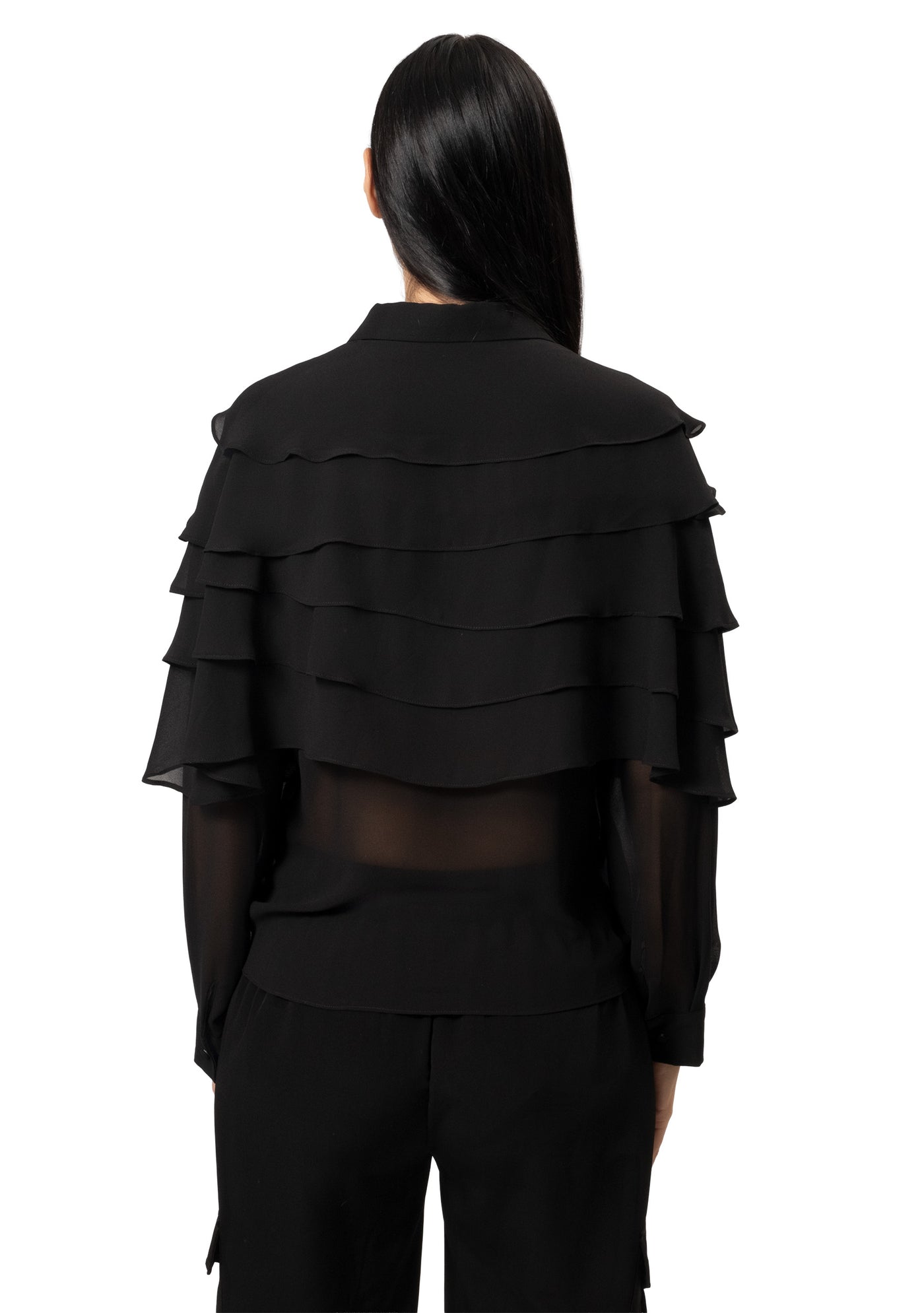 RUFFLE LONG SLEEVE BLOUSE