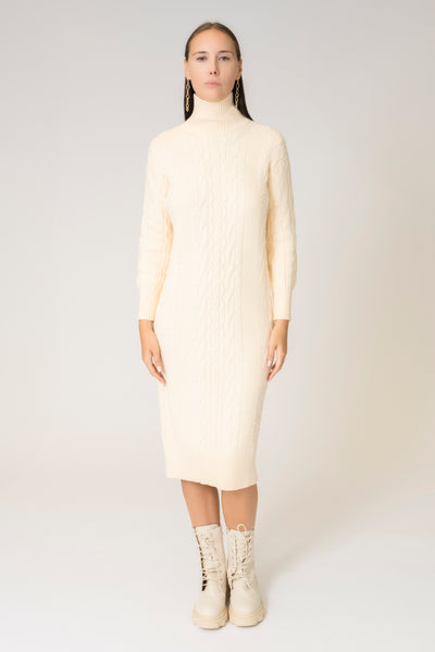 LAYLA CABLE LONG KNIT DRESS