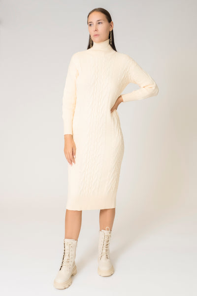 LAYLA CABLE LONG KNIT DRESS