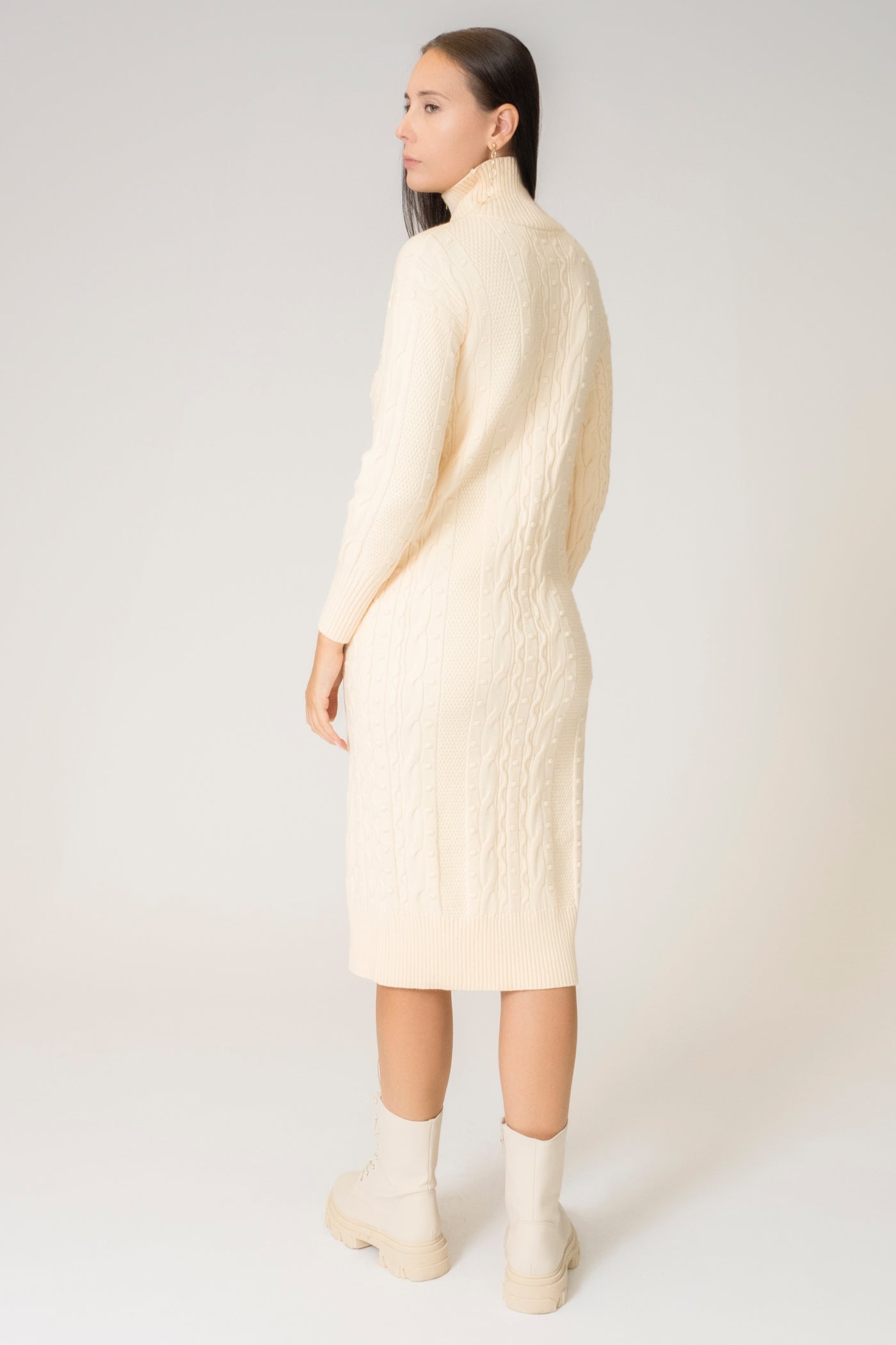 LAYLA CABLE LONG KNIT DRESS