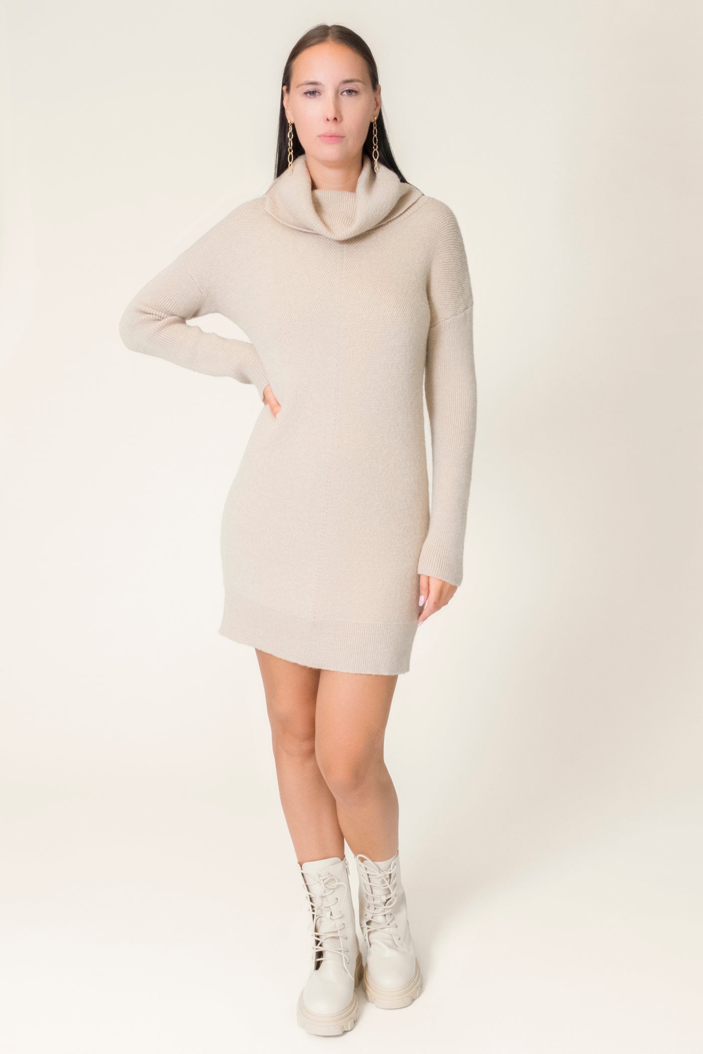 BAYE ROLL NECK KNIT DRESS