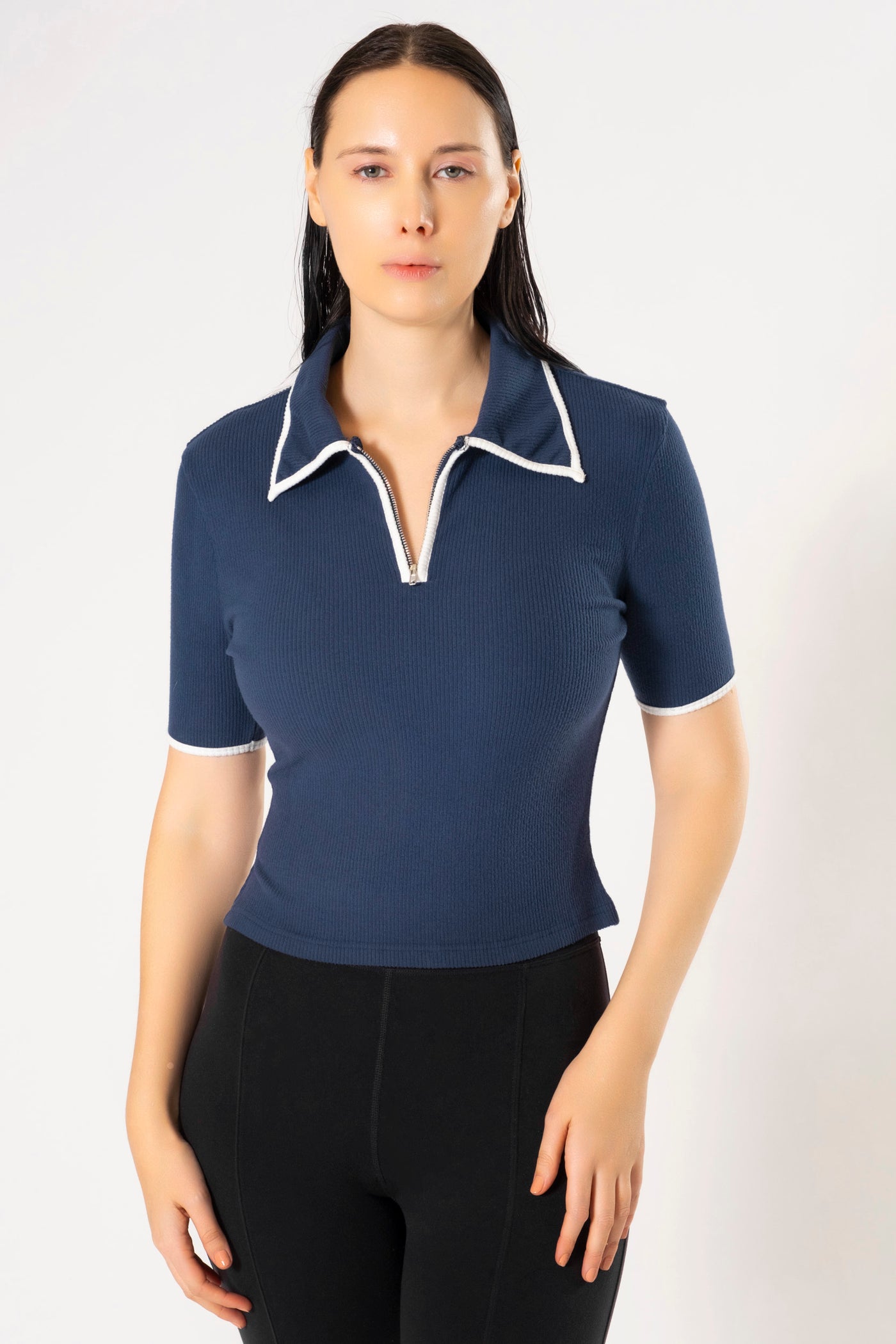 LITA POLO RIBBED TOP