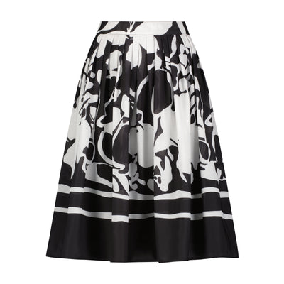 JANE ABSTRACT FLORAL PLEATED MIDI SKIRT