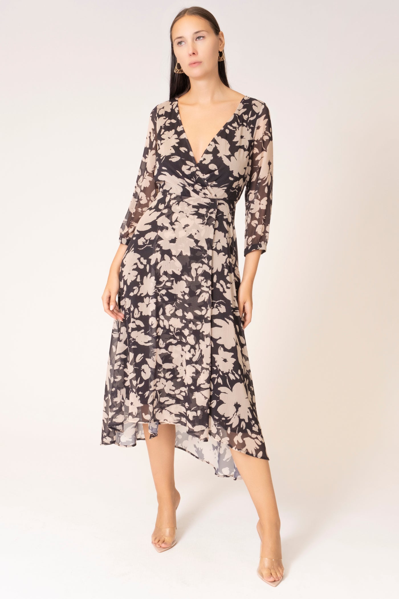 NIGHT BOUQUET LONG SLEEVE DRESS