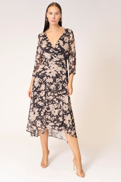 NIGHT BOUQUET LONG SLEEVE DRESS