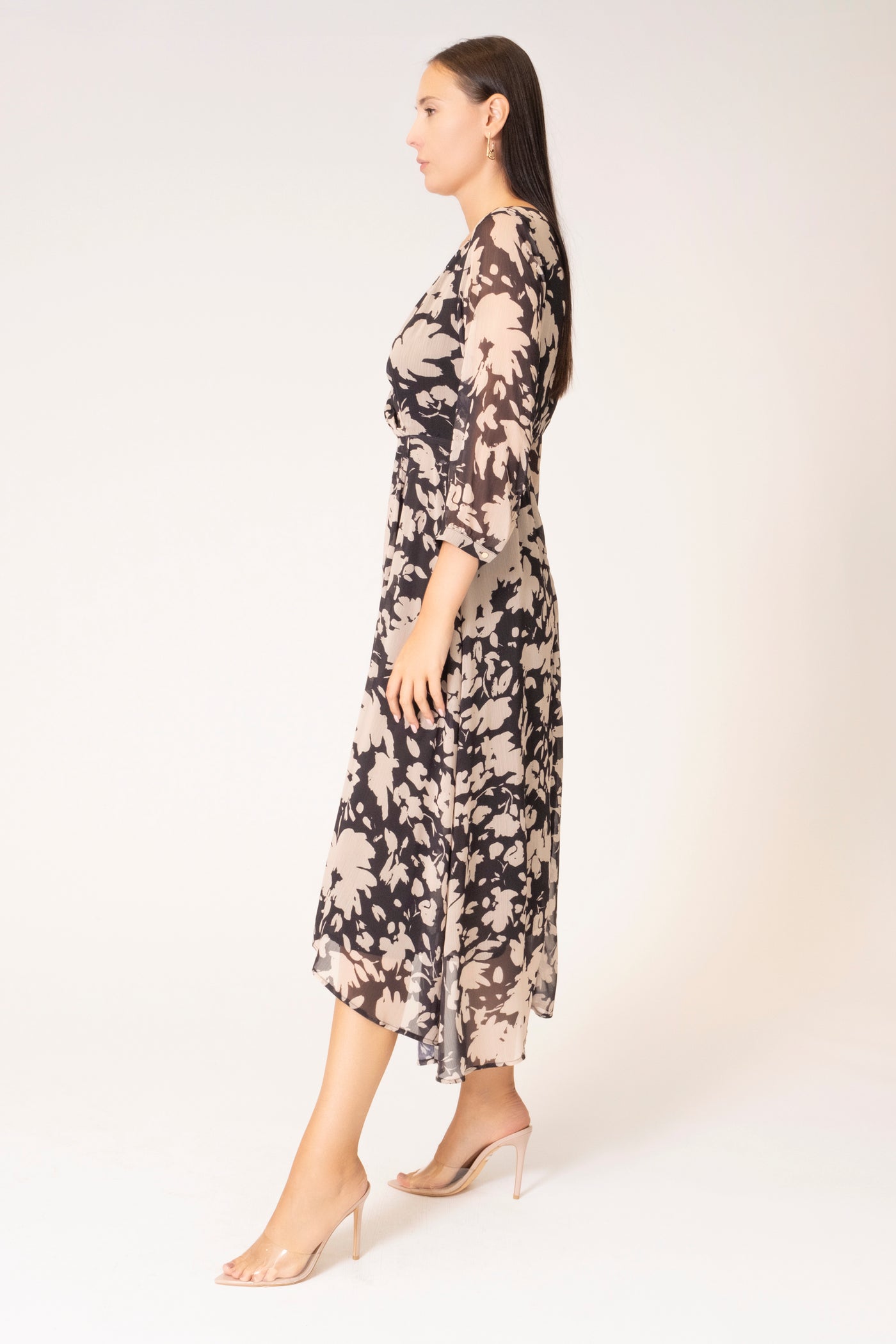 NIGHT BOUQUET LONG SLEEVE DRESS