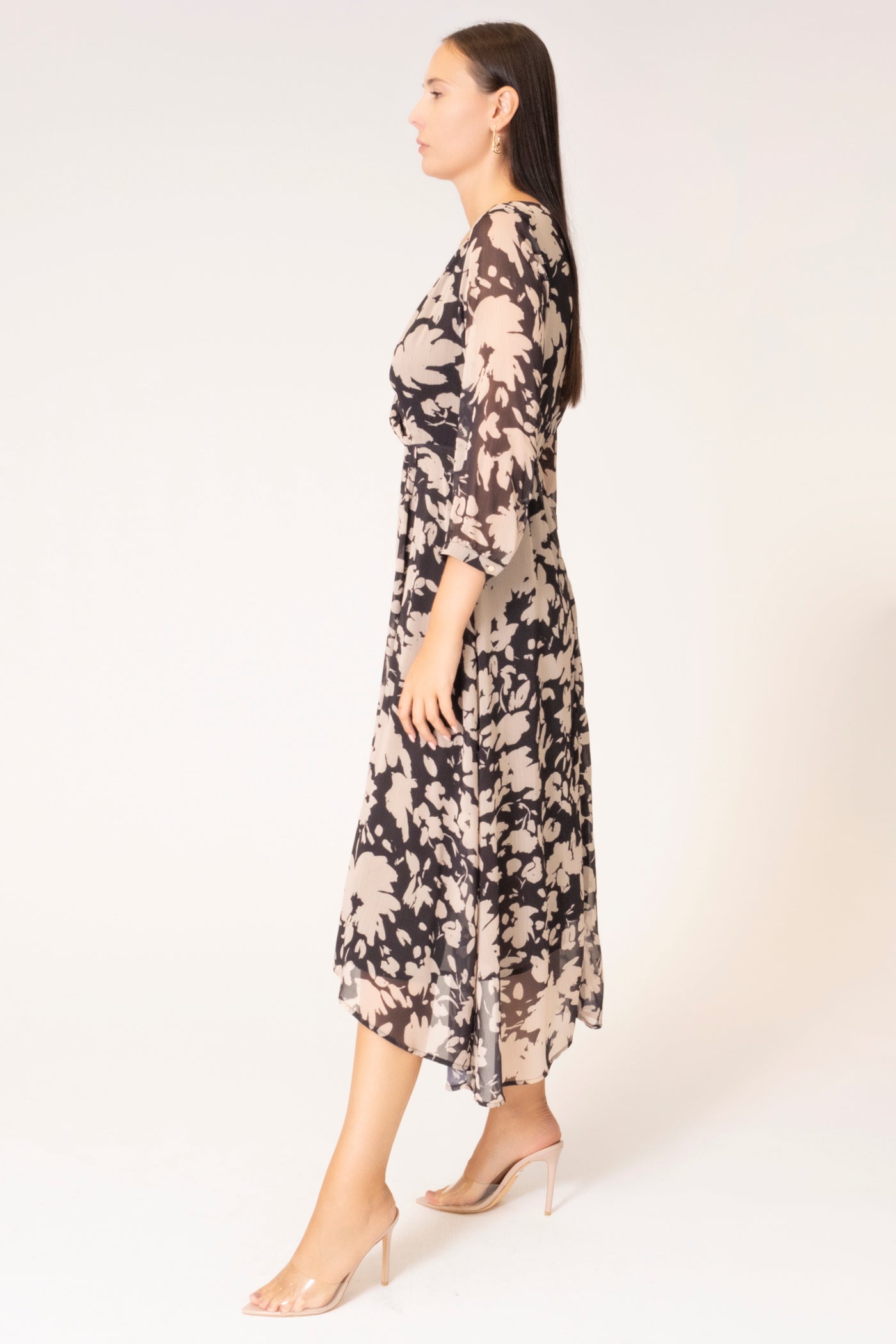 NIGHT BOUQUET LONG SLEEVE DRESS