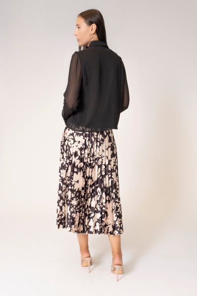 NIGHT BOUQUET PLEATED SKIRT