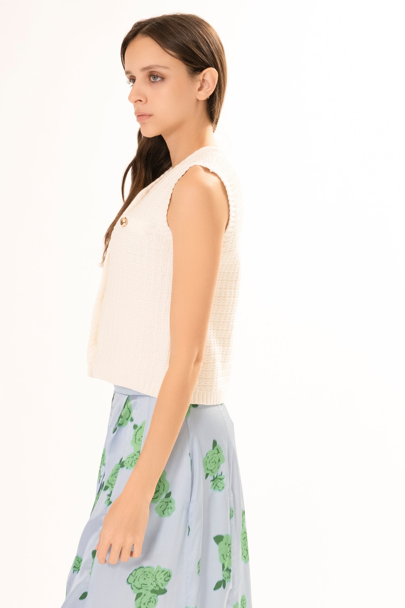 PRU SLEEVELESS KNIT TOP WHITE