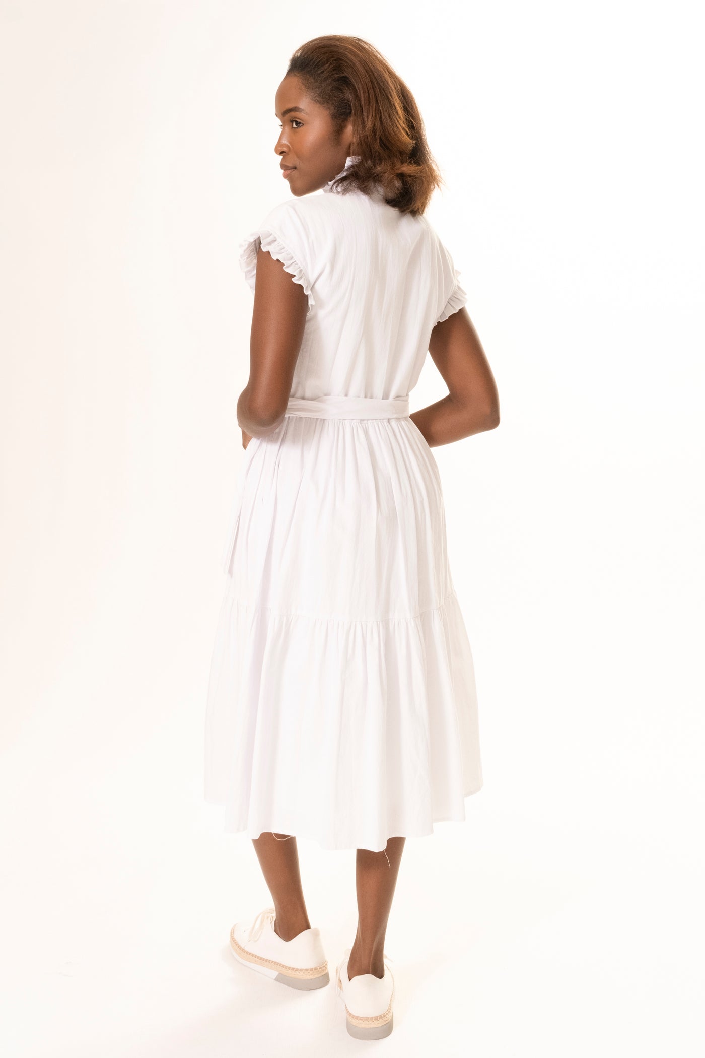 CHLOE RUFFLE DRESS WHITE