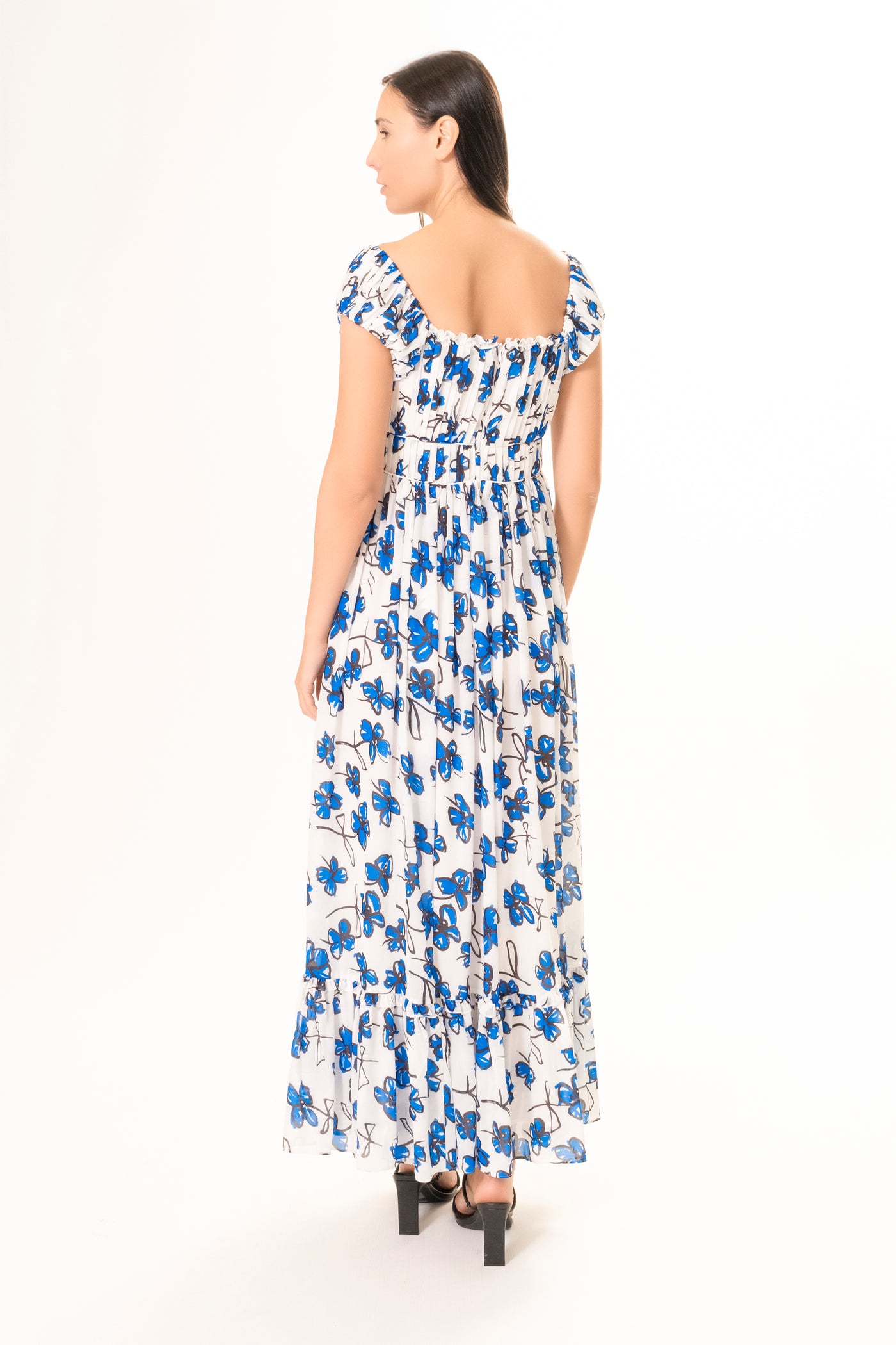 BLUE FLORAL MAXI DRESS