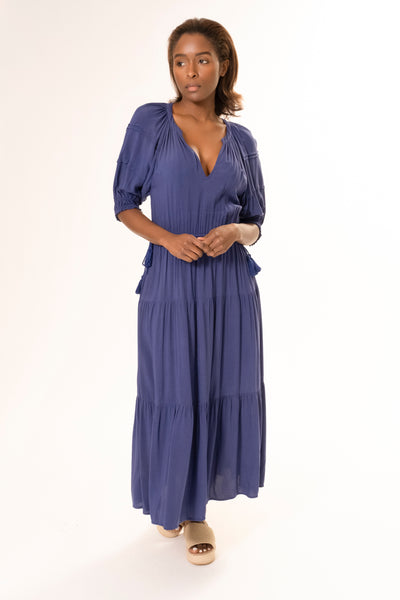 SIDE TIE DRESS NAVY