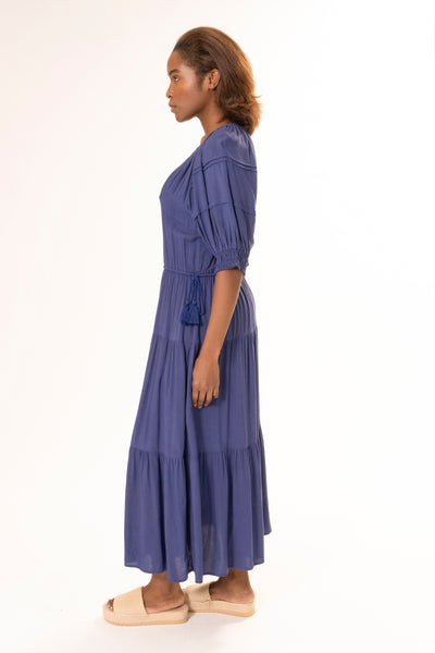 SIDE TIE DRESS NAVY