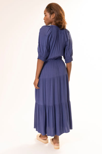 SIDE TIE DRESS NAVY